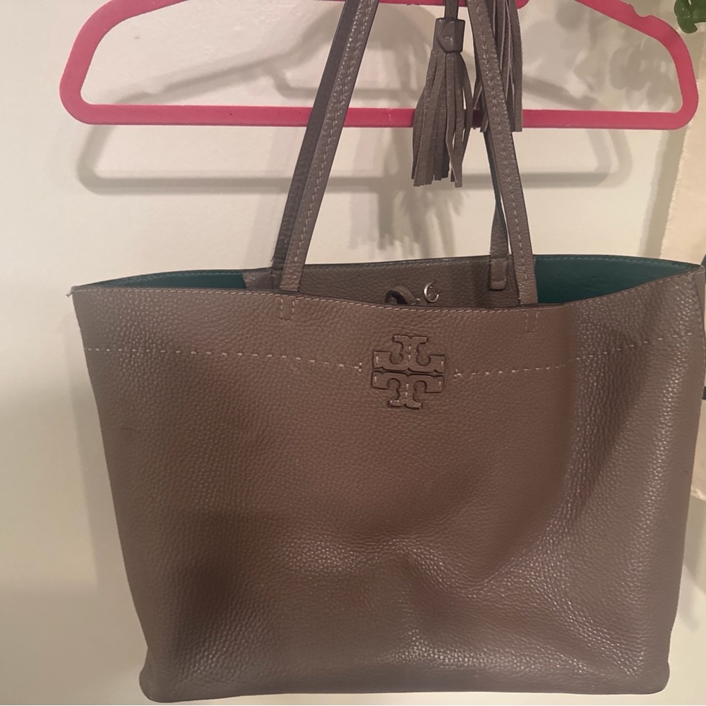 Tory Burch Taupe Leather Tote